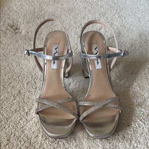 Silver Nina heels